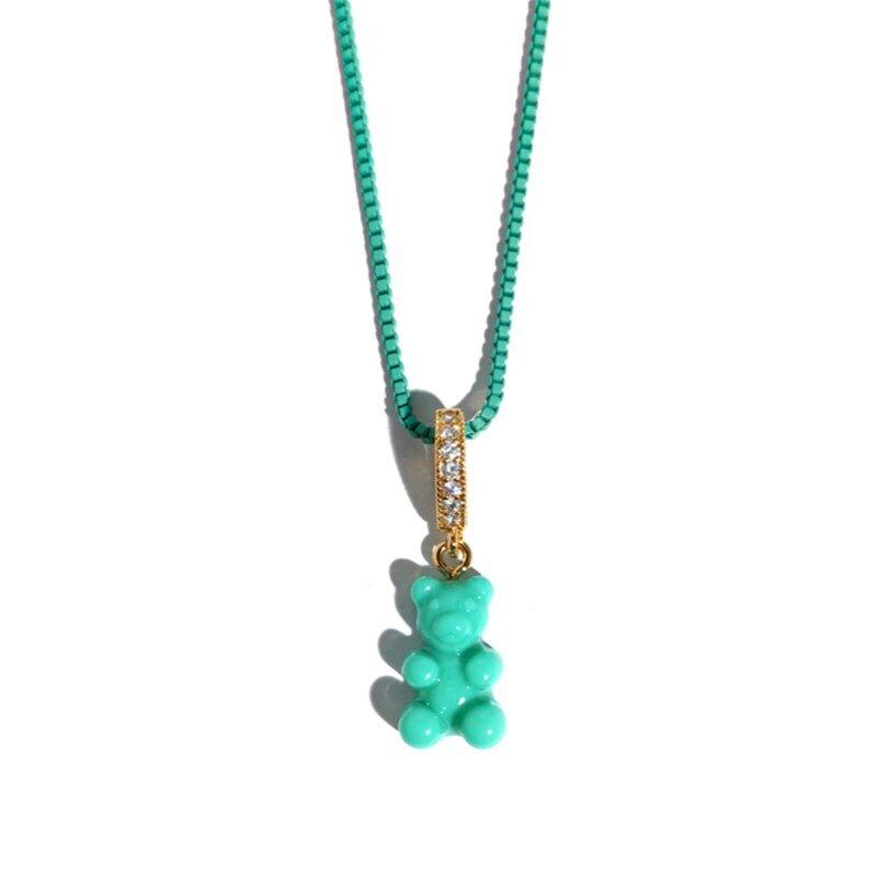Collier pendentif ourson coloré - MonPendentif