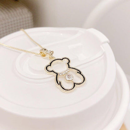 Collier pendentif ourson creux en or 14k