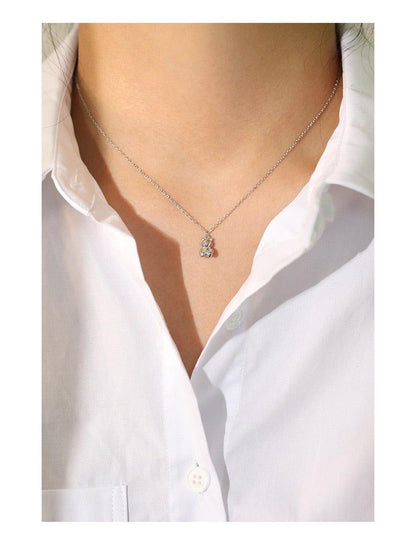 Collier pendentif ourson mignon argent 925 plaqué or