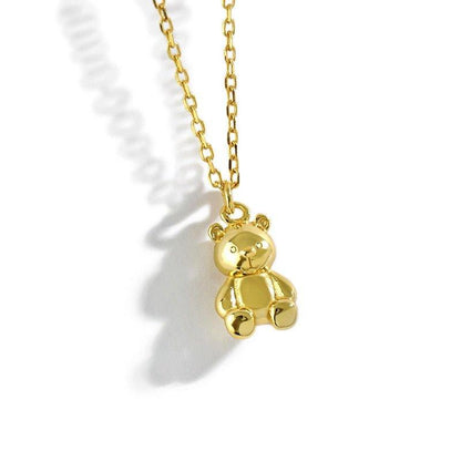 Collier pendentif ourson mignon argent 925 plaqué or - MonPendentif