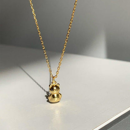 Collier pendentif ourson mignon argent 925 plaqué or