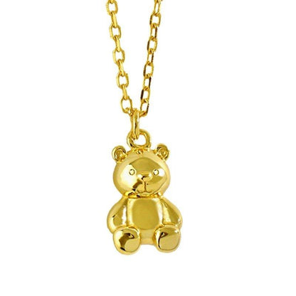 Collier pendentif ourson mignon plaqué or / argent - MonPendentif