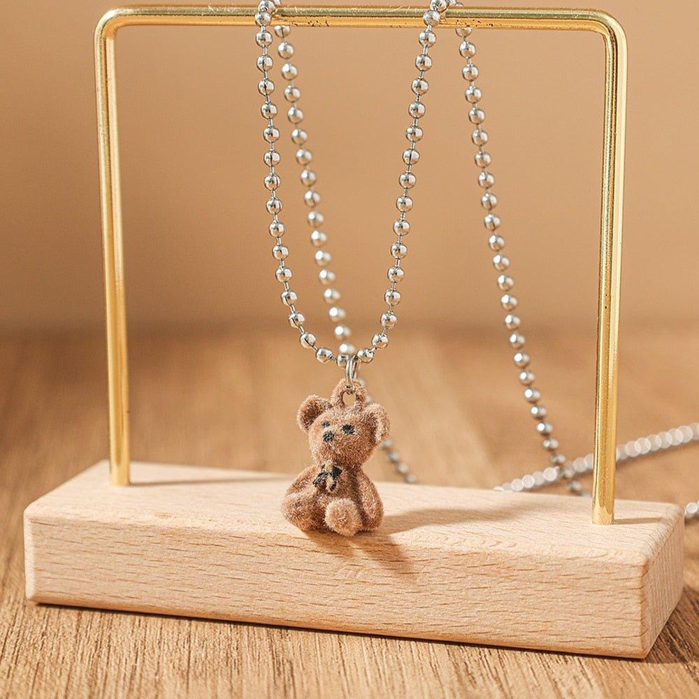 Collier pendentif ourson mini peluche