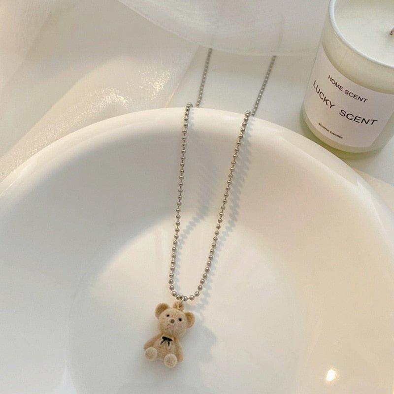 Collier pendentif ourson mini peluche - MonPendentif
