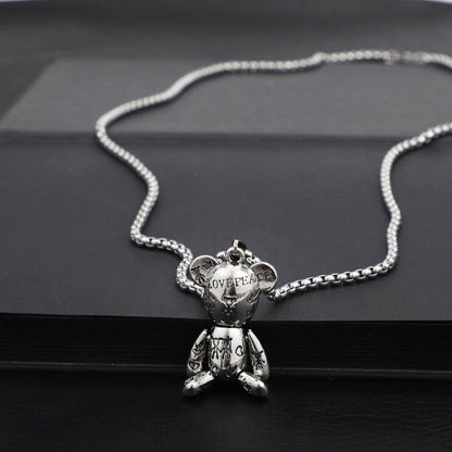 Collier pendentif ourson punk