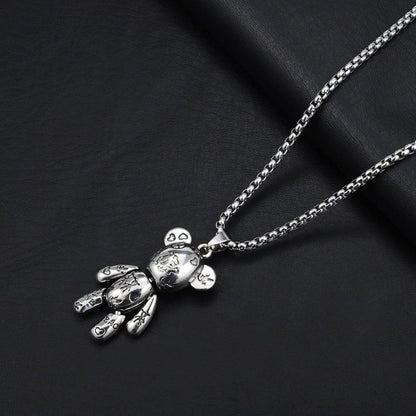 Collier pendentif ourson punk