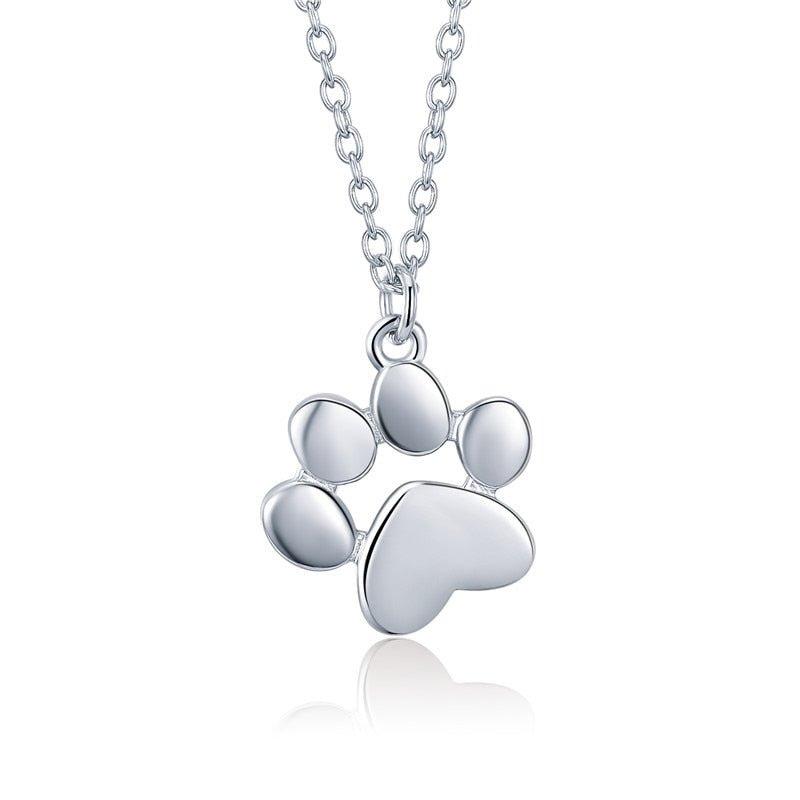 Collier pendentif patte de chat argent sterling 925 plaqué or rose / argent - MonPendentif
