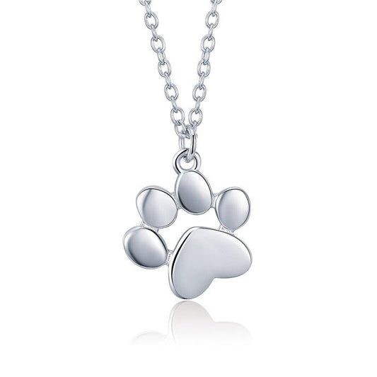 Collier pendentif patte de chat argent sterling 925 plaqué or rose / argent - MonPendentif