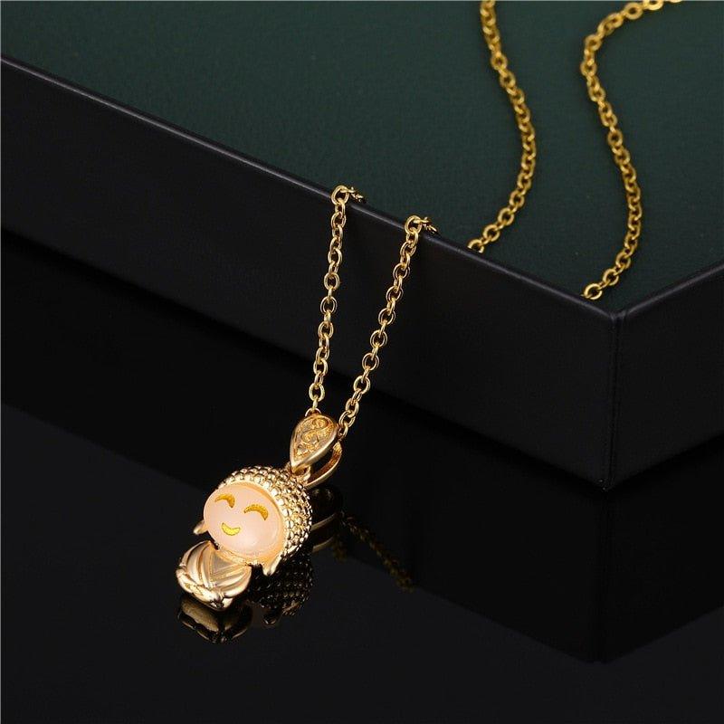 Collier pendentif petit Bouddha souriant en jade