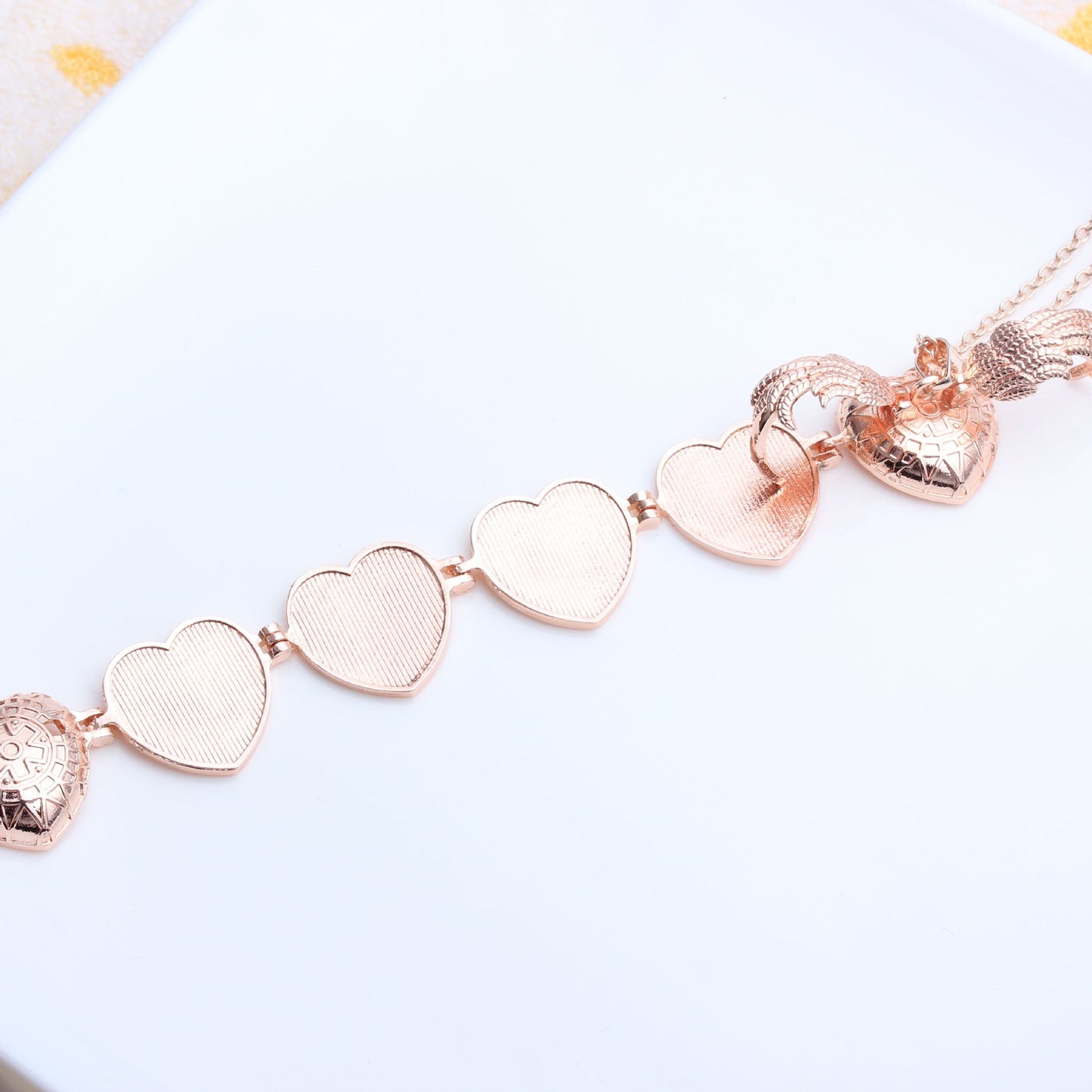 Collier pendentif porte photo cœur ailes argent / or / or rose