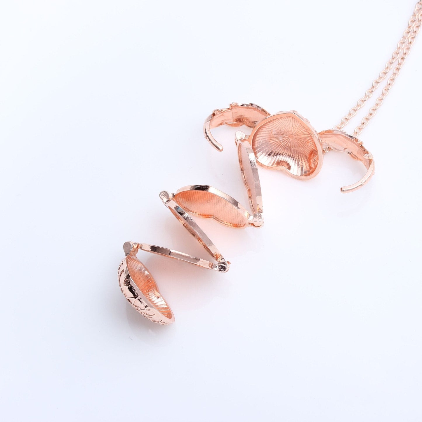 Collier pendentif porte photo cœur ailes argent / or / or rose