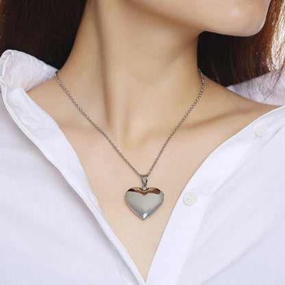 Collier pendentif porte photo cœur plaqué or / argent
