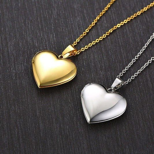 Collier pendentif porte photo cœur plaqué or / argent