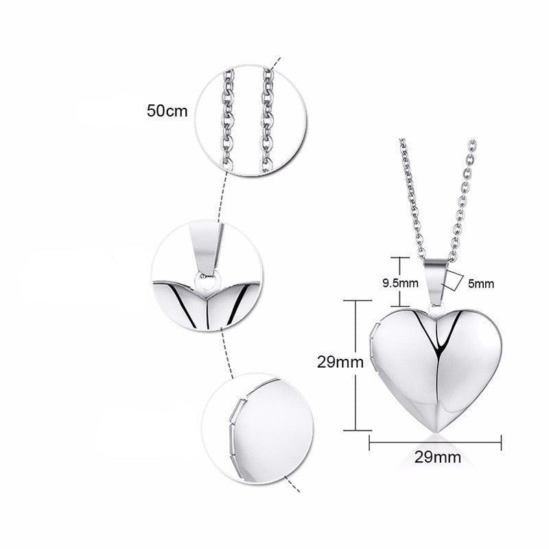Collier pendentif porte photo cœur plaqué or / argent