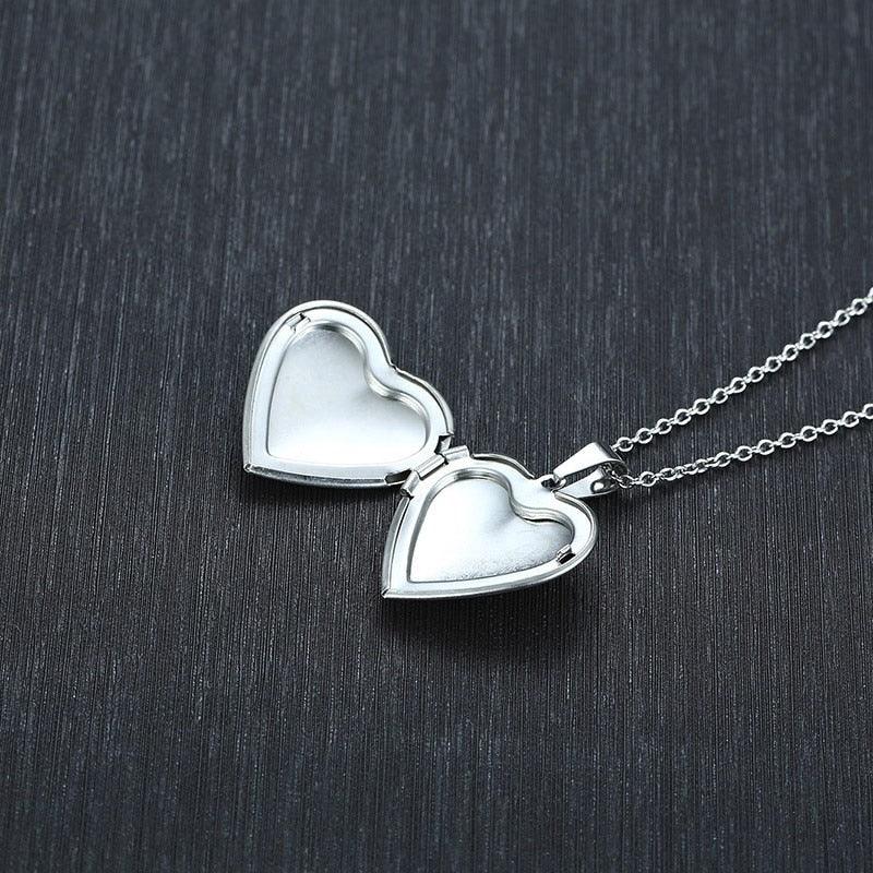 Collier pendentif porte photo cœur plaqué or / argent