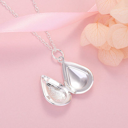 Collier pendentif porte photo goutte en argent 925