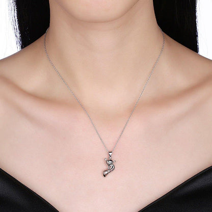 Collier pendentif renard en relief en argent 925