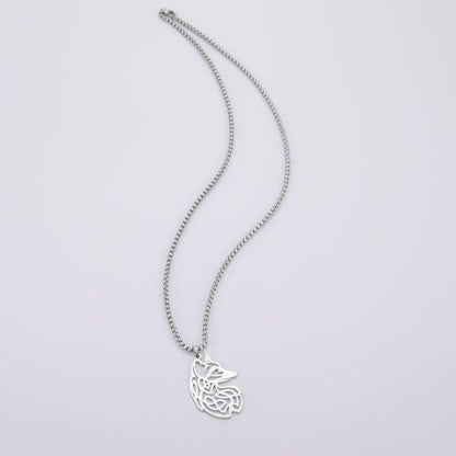 Collier pendentif renard nordique plaqué argent