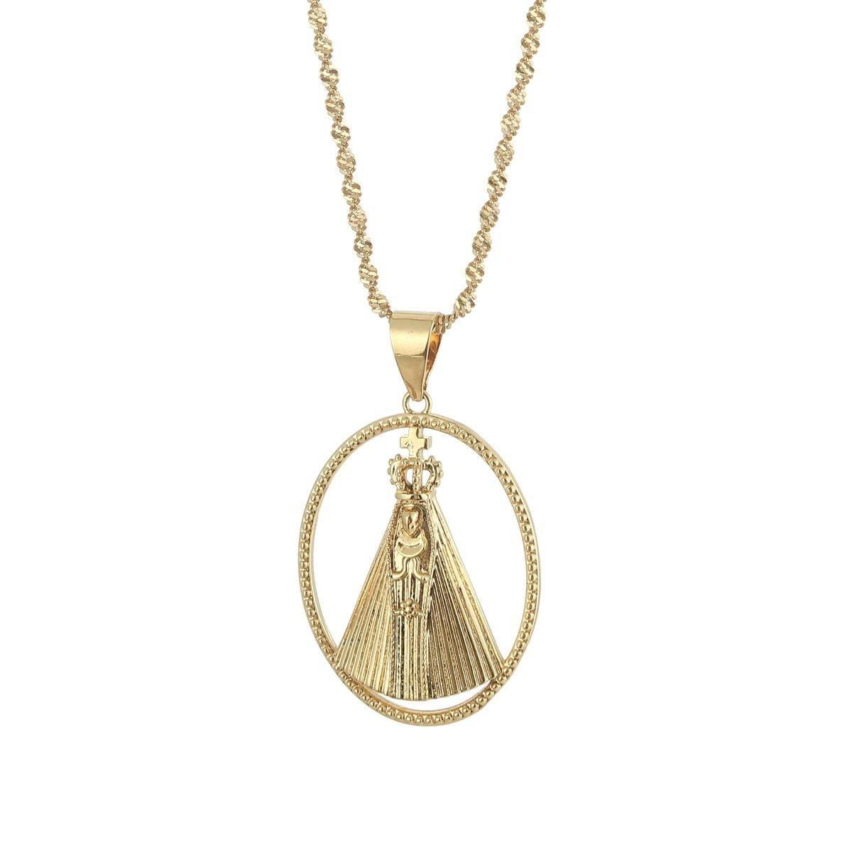 Collier pendentif représentation vierge marie plaqué or - MonPendentif