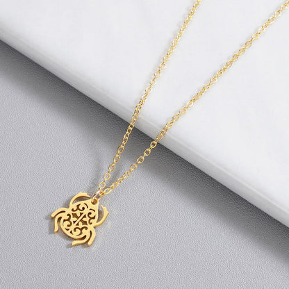 Collier pendentif scarabée plat minimaliste - MonPendentif