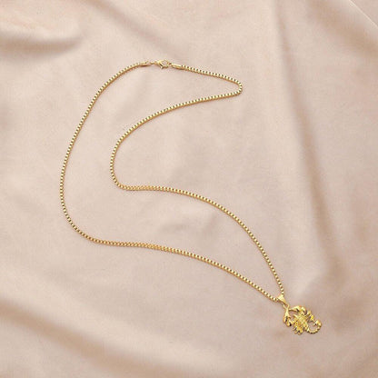 Collier pendentif scorpion hip hop plaqué or