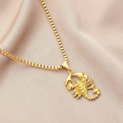 Collier pendentif scorpion hip hop plaqué or - MonPendentif
