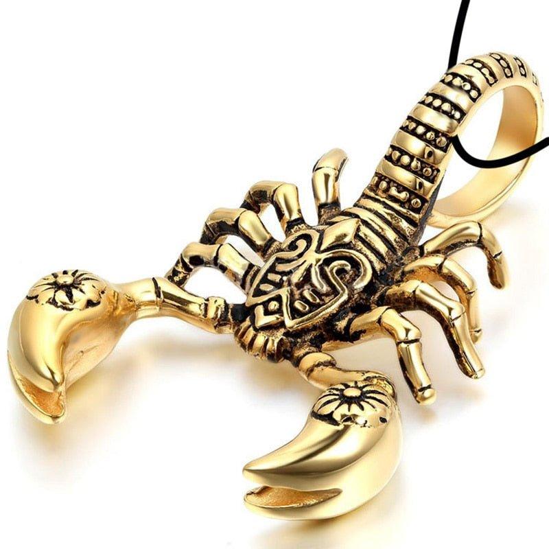 Collier pendentif scorpion Hip Hop Punk plaqué or / argent - MonPendentif
