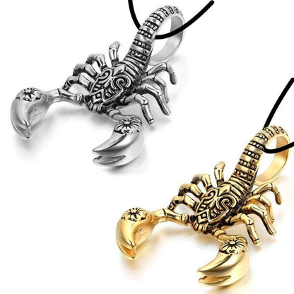 Collier pendentif scorpion Hip Hop Punk plaqué or / argent
