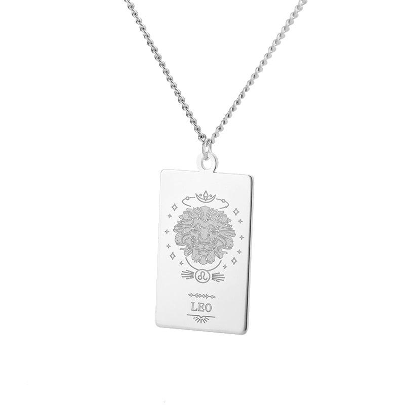 Collier pendentif signe astrologique plat gravé - MonPendentif