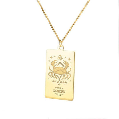 Collier pendentif signe astrologique plat gravé - MonPendentif