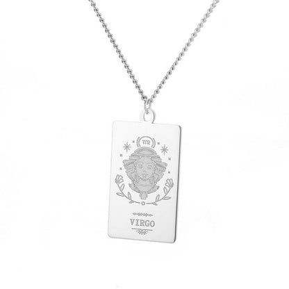 Collier pendentif signe astrologique plat gravé - MonPendentif