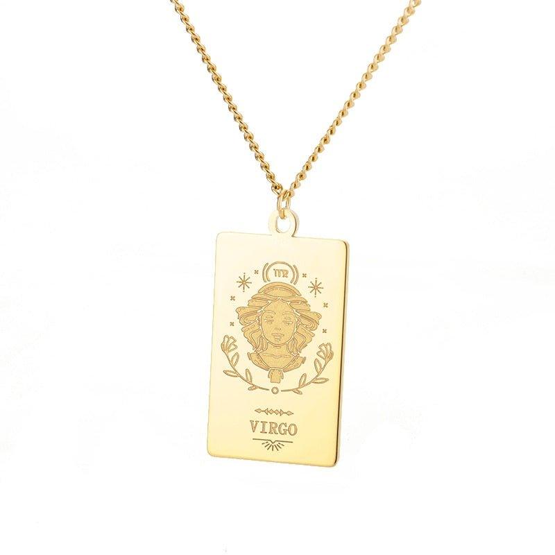 Collier pendentif signe astrologique plat gravé - MonPendentif
