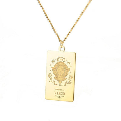 Collier pendentif signe astrologique plat gravé - MonPendentif