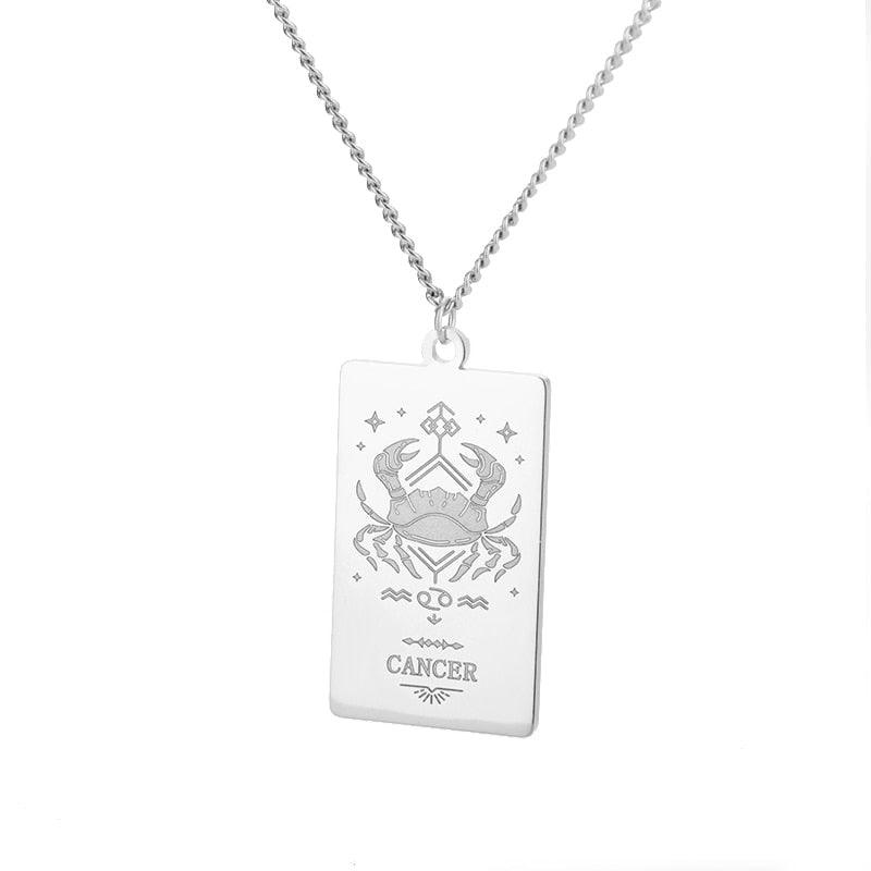 Collier pendentif signe astrologique plat gravé - MonPendentif