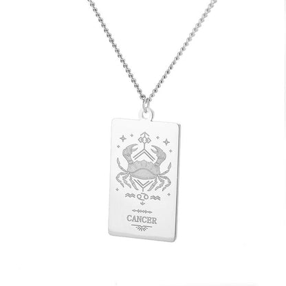 Collier pendentif signe astrologique plat gravé - MonPendentif