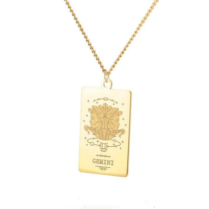 Collier pendentif signe astrologique plat gravé - MonPendentif