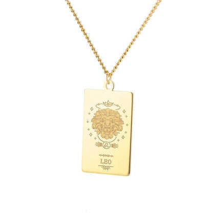 Collier pendentif signe astrologique plat gravé - MonPendentif