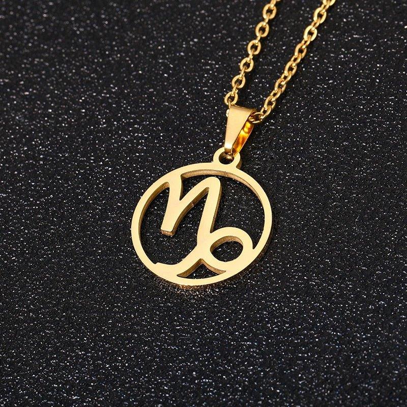 Collier pendentif signe astrologique rond creux - MonPendentif