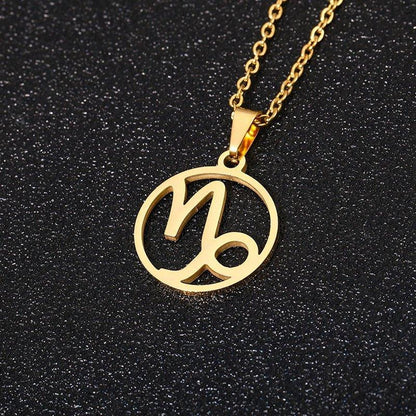 Collier pendentif signe astrologique rond creux - MonPendentif