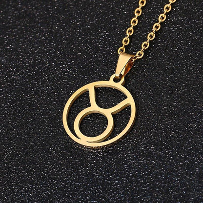 Collier pendentif signe astrologique rond creux - MonPendentif