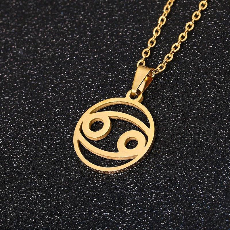 Collier pendentif signe astrologique rond creux - MonPendentif