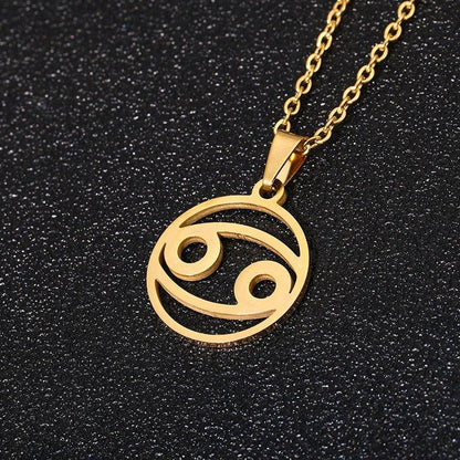 Collier pendentif signe astrologique rond creux - MonPendentif