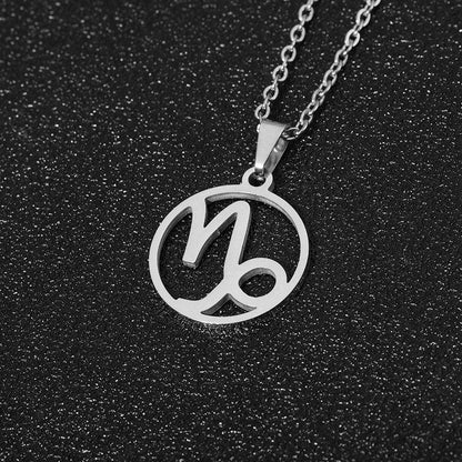 Collier pendentif signe astrologique rond creux - MonPendentif