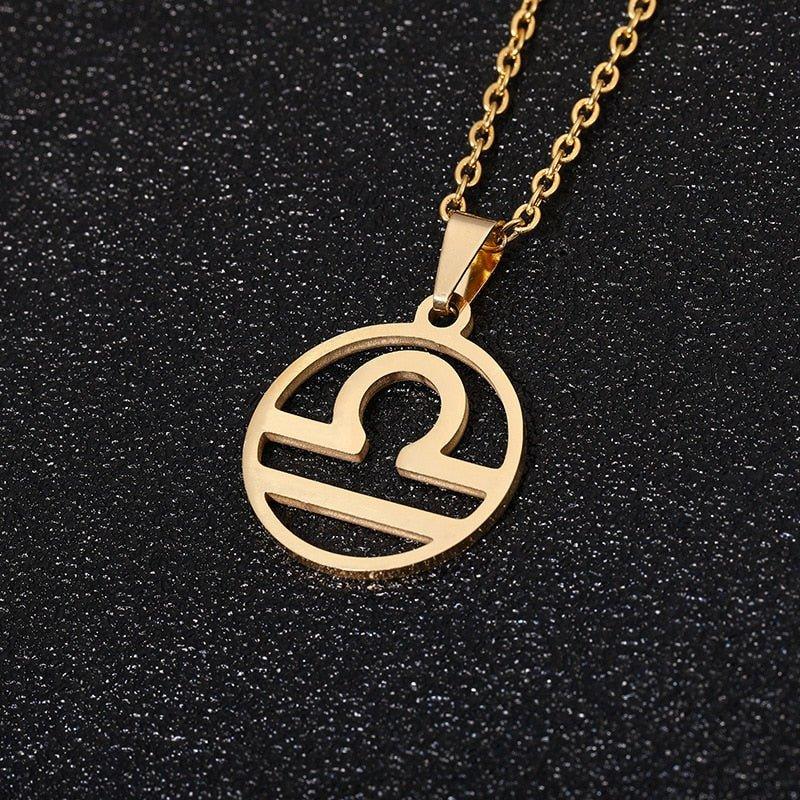 Collier pendentif signe astrologique rond creux - MonPendentif