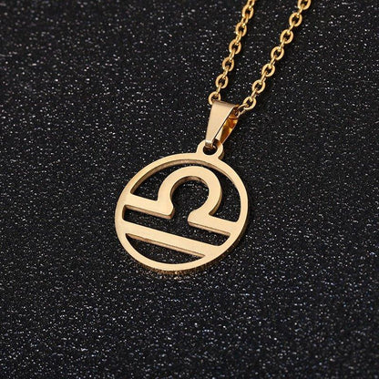 Collier pendentif signe astrologique rond creux - MonPendentif