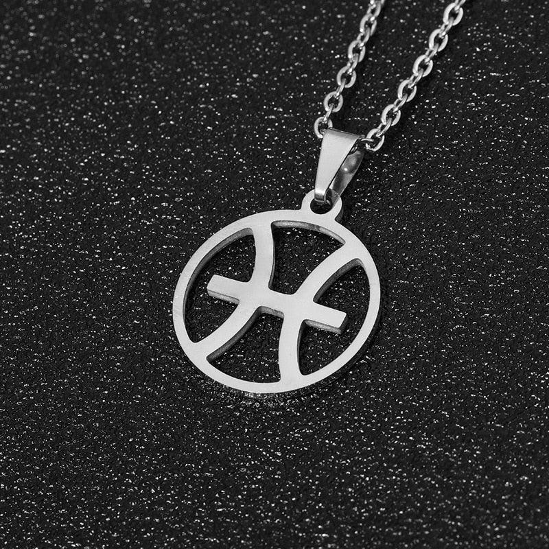 Collier pendentif signe astrologique rond creux - MonPendentif
