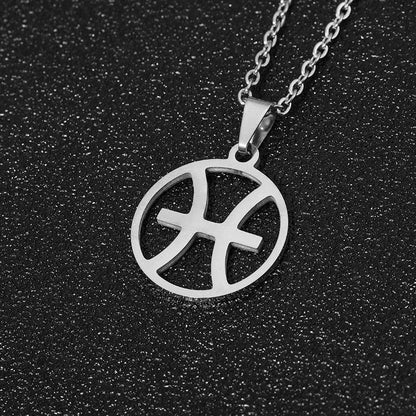 Collier pendentif signe astrologique rond creux - MonPendentif