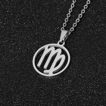 Collier pendentif signe astrologique rond creux - MonPendentif