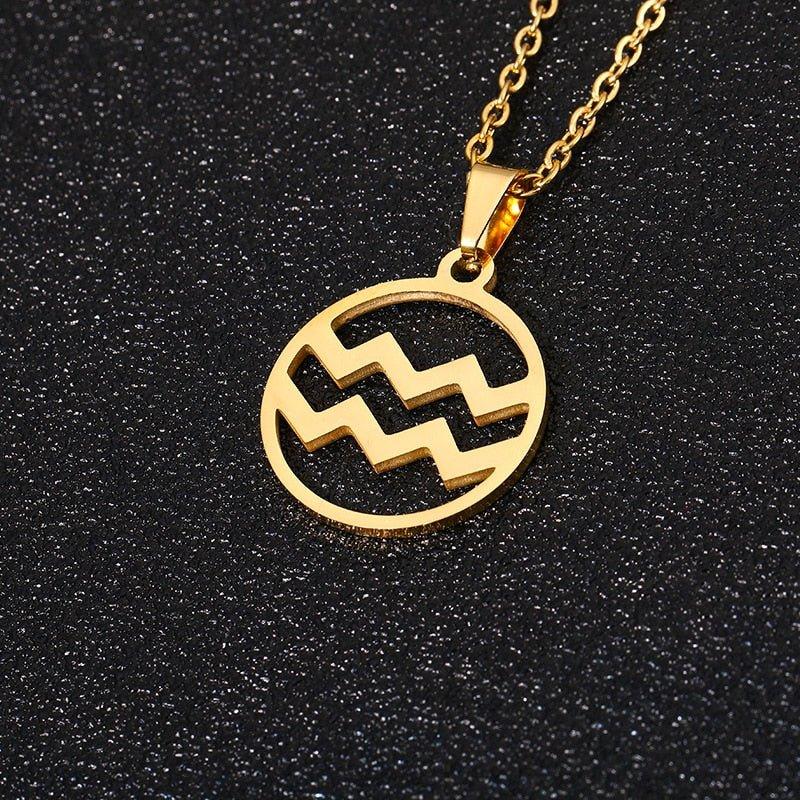 Collier pendentif signe astrologique rond creux - MonPendentif