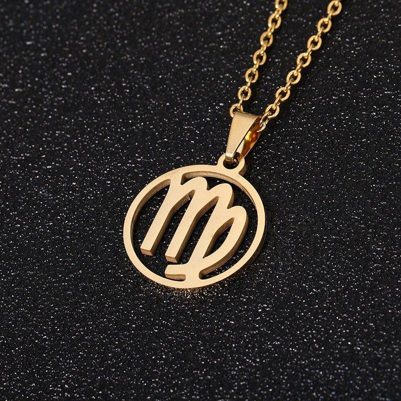 Collier pendentif signe astrologique rond creux - MonPendentif